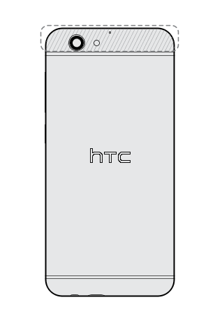 Image showing the location of the NFC antenna.