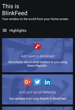 Image showing the feeds view of BlinkFeed.