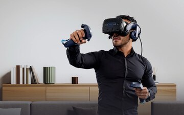 High-resolution graphics showing the potential of virtual reality with a VR headset from HTC VIVE