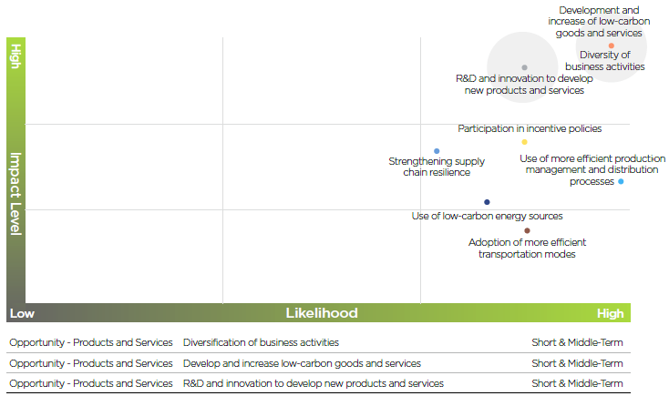 Climate change opportunity matrix