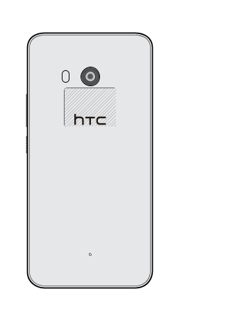 Illustration showing the location of the NFC transmitter.