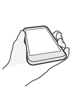 Illustration showing how to wake the phone and go directly to the Home screen by lifting it up and immediately swiping left from the right side of the screen.