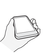Illustration showing how to wake the phone and go directly to the camera app by lifting it up and swiping down twice on the screen.