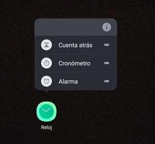 Screen showing app shortcut