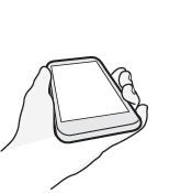 Illustration showing how to wake the phone and unlock it by lifting it up and immediately swiping up from the bottom half of the screen.