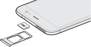 Illustration showing how to place the SIM cards to the SIM card trays.