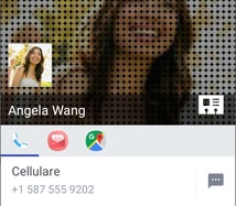 Screen showing various ways to connect with a contact by tapping their photo from the contacts list.
