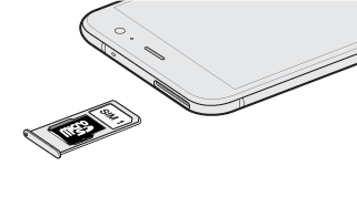 Illustration showing how to reinstall the card tray with the SIM and SD cards installed.