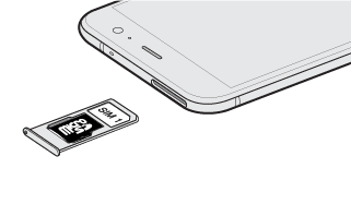 Illustration showing how to reinstall the card tray with the SIM and SD cards installed.