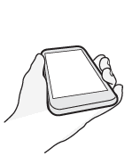 Illustration showing how to wake the phone and go directly to the Home screen by lifting it up and immediately swiping left from the right side of the screen.
