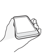 Illustration showing how to wake the phone and unlock it by lifting it up and immediately swiping up from the bottom half of the screen.