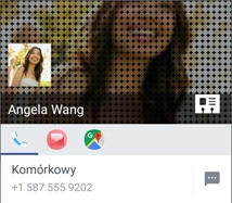 Screen showing various ways to connect with a contact by tapping their photo from the contacts list.