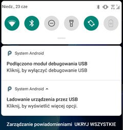 Screen showing the Notifications panel
