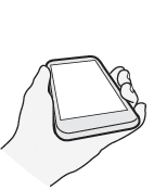 Illustration showing how to wake the phone to the lock screen by lifting it up and double-tapping on the screen.
