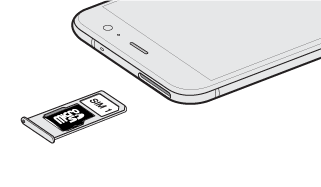 Illustration showing how to reinstall the card tray with the SIM and SD cards installed.