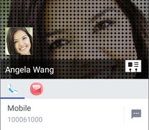 Screen showing various ways to connect with a contact by tapping their photo from the contacts list.