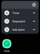 Screen showing app shortcut