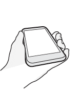 Illustration showing how to wake the phone and unlock it by lifting it up and immediately swiping up from the bottom half of the screen.