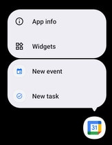 Screen showing app shortcut
