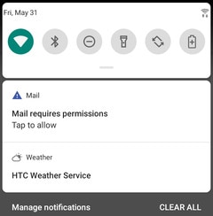 Screen showing the Notifications panel