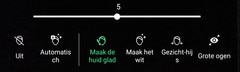 Screen showing Beauty Mode options.
