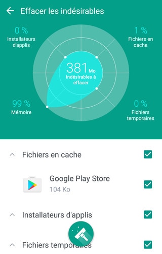 Image présentant comment effacer les indésirables.