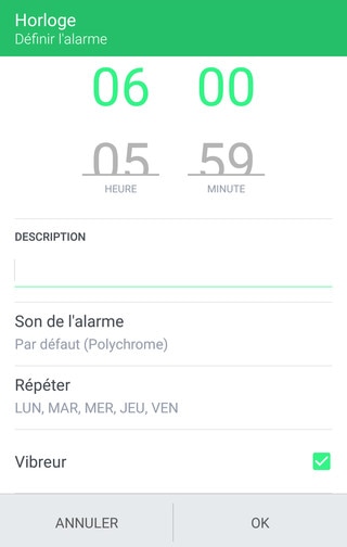 Image présentant comment définir une alarme.