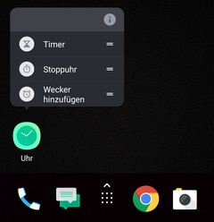 Screen showing to press and hold an app and choose from app shortcuts