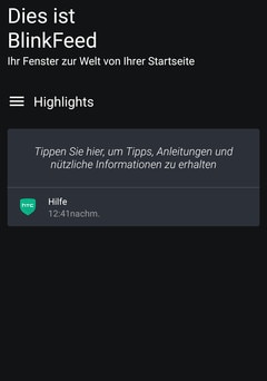 Bild zur Veranschaulichung der Feeds Ansicht von BlinkFeed.