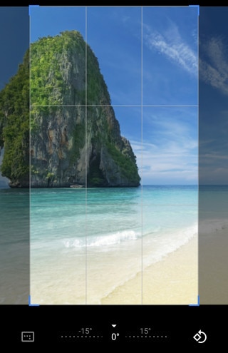 Image showing how to crop an image for use as home screen image.