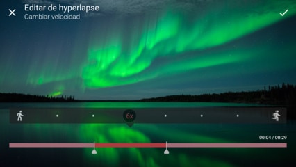 Imagen que muestra la edición de hyperlapse