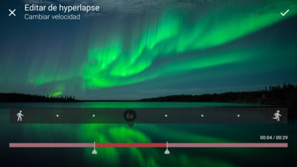 Imagen que muestra la edición de hyperlapse