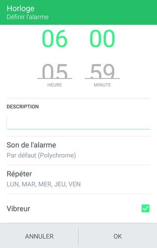 Image présentant comme définir une alarme.