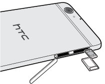 Image présentant comment insérer une carte SIM.
