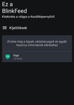 Kép amely a BlinkFeed hírfolyamnézetet mutatja.