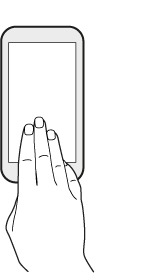 Image illustrating how to do a three-finger swipe.