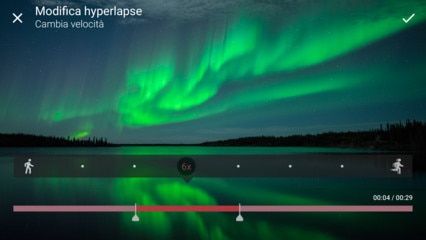 l'immagine mostra la modifica hyperlapse