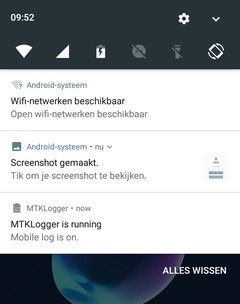 Screen showing the Notifications panel