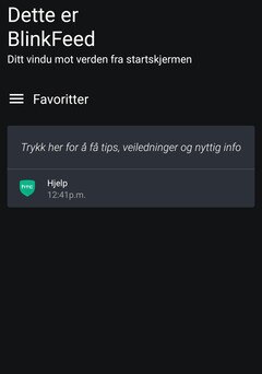 Bilde som viser feedsvisningen i BlinkFeed.