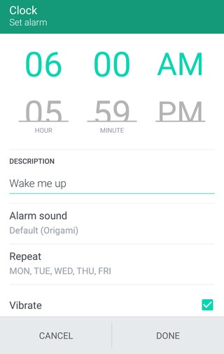 Image showing how to set an alarm.
