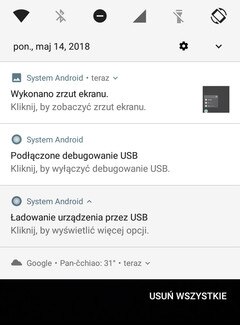 Screen showing the Notifications panel