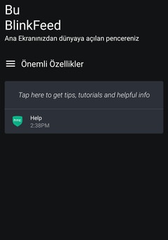 BlinkFeed uygulamasının beslemeler görünümünü gösteren görüntü.