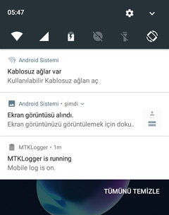 Screen showing the Notifications panel