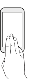 Image illustrating how to do a three-finger swipe.