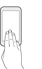 Image illustrating how to do a three-finger swipe.