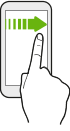 Image illustrating swiping right on the screen.