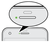 Image showing the location of the notification LED.