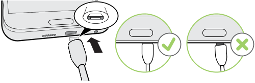 Image showing how to inser the USB cable. 
