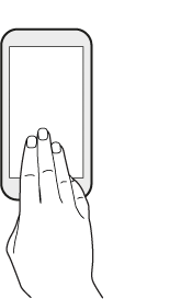 Image illustrating how to do a three-finger swipe.