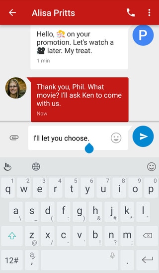 Choosing different Mail accounts screen